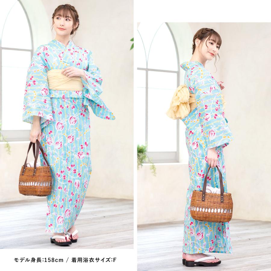 SOUBIEN 浴衣 セット レディース 浴衣セット 大人 F 帯 夏 2点