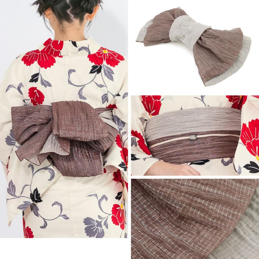 SOUBIEN 浴衣 レディース 浴衣セット 夏 大人 F 兵児帯 3点 花