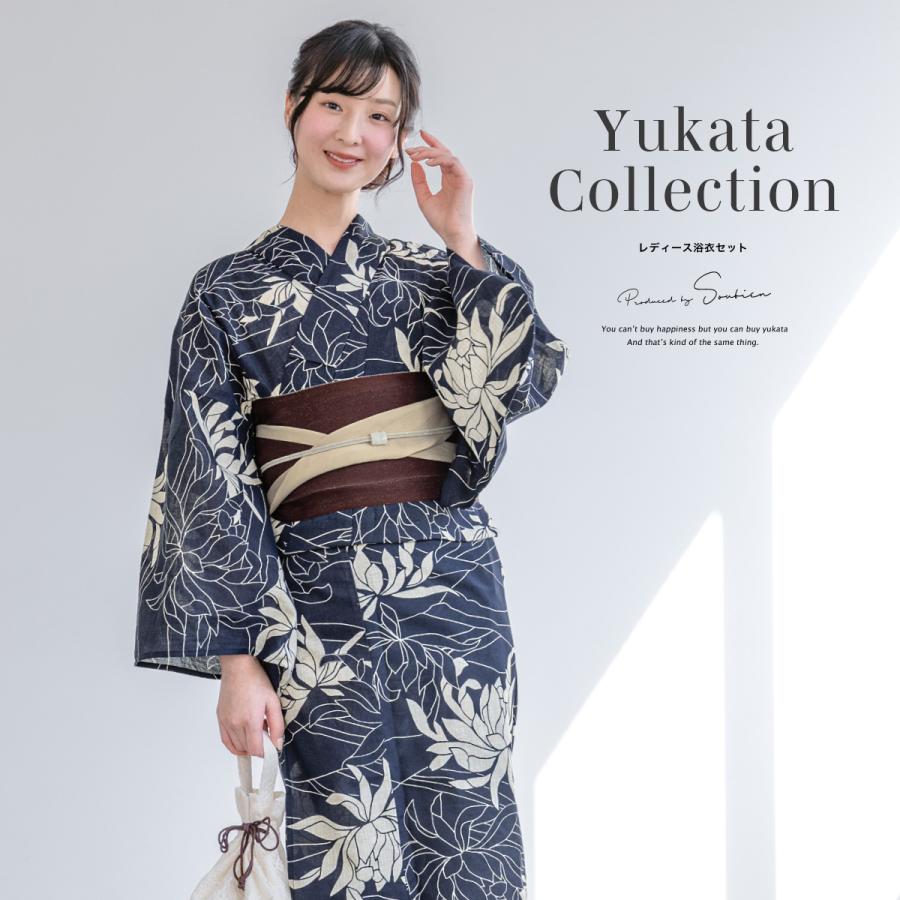 SOUBIEN（創美苑） 浴衣 セット レディース 浴衣セット 半幅帯 2025