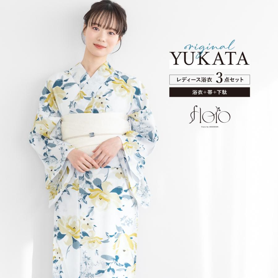 【専用です】二部式浴衣➕作り帯　身幅Lサイズ　うたたね　薔薇柄 SOUBIEN（創美苑） 浴衣 レディース 浴衣セット 夏 大人 F 半幅帯