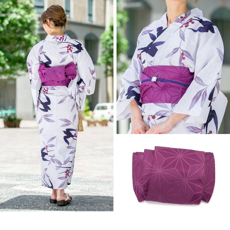 専用です☆アンティーク濃い青紫に百花繚乱の着物とくすみピンクの作り帯セット bonheur saisons（ボヌールセゾン） 浴衣 セット レディース レトロ