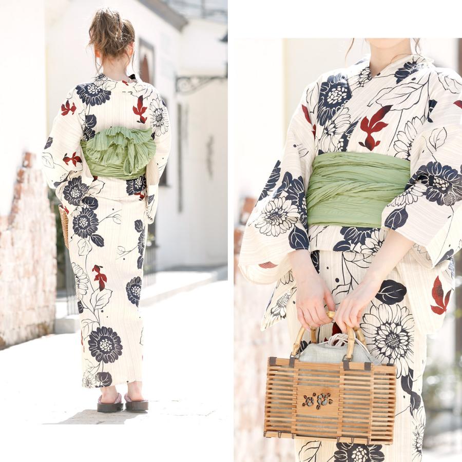 浴衣 レディース 3点セット 浴衣 兵児帯 下駄 Bonheur Saisons ボヌールセゾン 薄茶色 ベージュ 紺 ネイビー 薄緑 向日葵 花柄 金魚 綿麻 フリー 送料無料 Yuset H3 Brand1161ok きもの館 創美苑 通販 Yahoo ショッピング