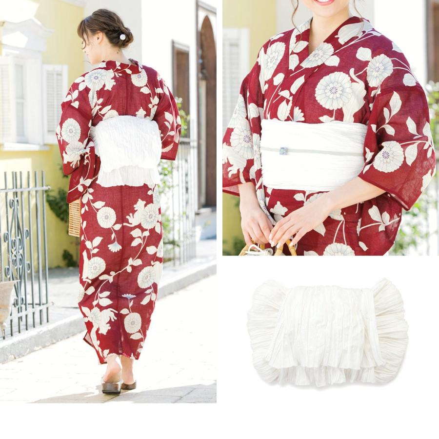 新品浴衣◇ bonheur saisons　赤系 花に猫 bonheur saisons 浴衣 セット レディース レトロ 浴衣セット 3点