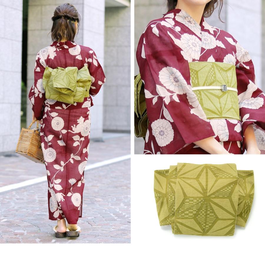 浴衣 セット レディース レトロ 浴衣セット 3点セット 赤 グレー 菊