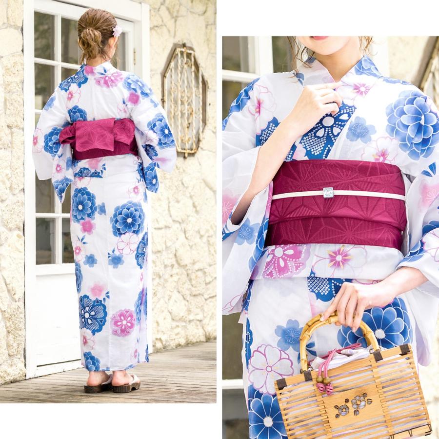 SOUBIEN（創美苑） 浴衣 レディース セット レトロ 作り帯 3点セット