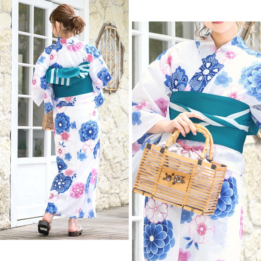 SOUBIEN（創美苑） 浴衣 レディース セット レトロ 作り帯 3点セット