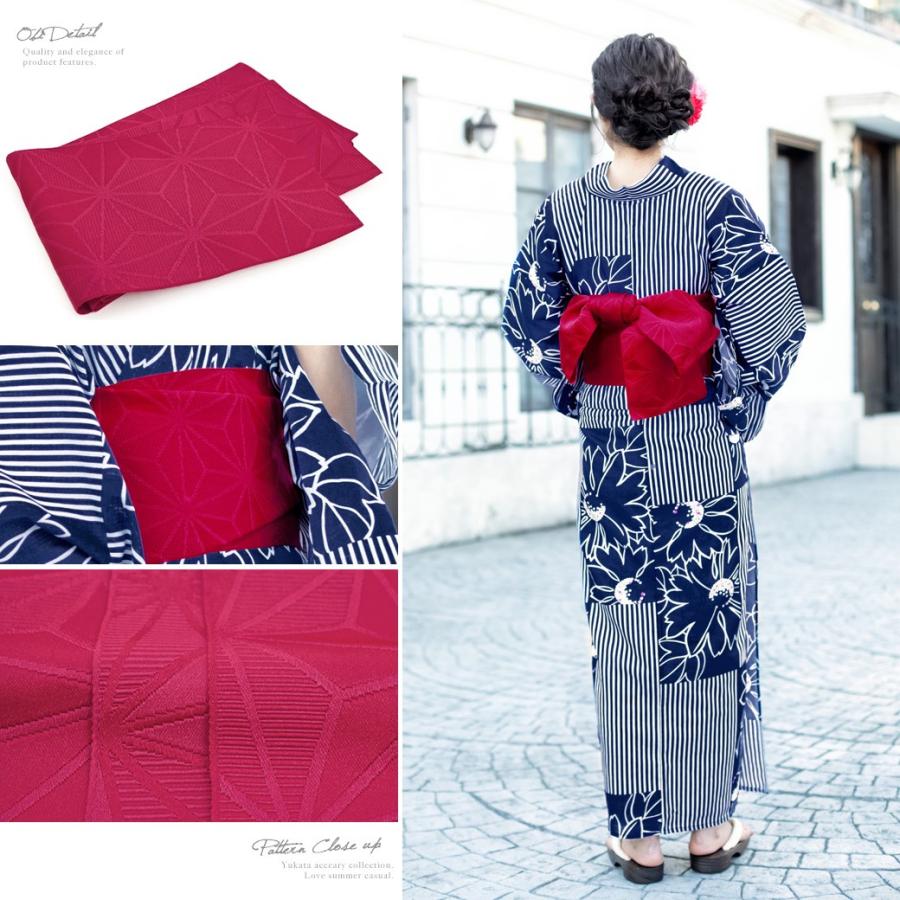 SOUBIEN 浴衣 レディース 3点セット （浴衣/半幅帯/下駄