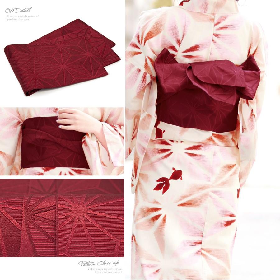 新品浴衣◇ bonheur saisons　麻の葉　赤 bonheur saisons - 新品浴衣◇ bonheur saisons 麻の葉 赤 L