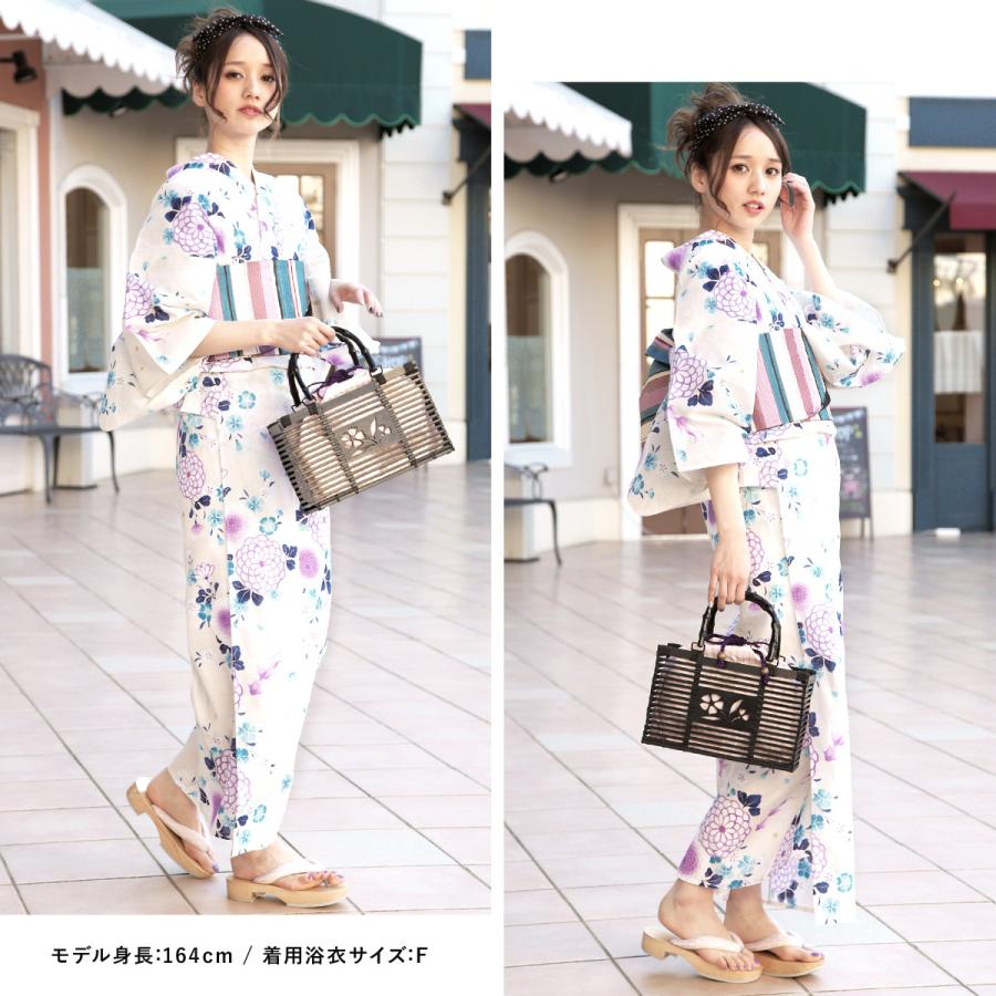 SOUBIEN 浴衣 レディース 3点セット （浴衣/半幅帯/下駄