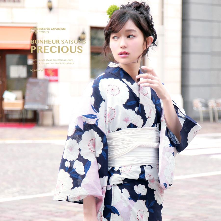 創美苑 bonheur saisons Sサイズ 浴衣 帯 下駄 3点セット bonheur saisons 浴衣 レディース 3点セット （浴衣/兵児帯/下駄