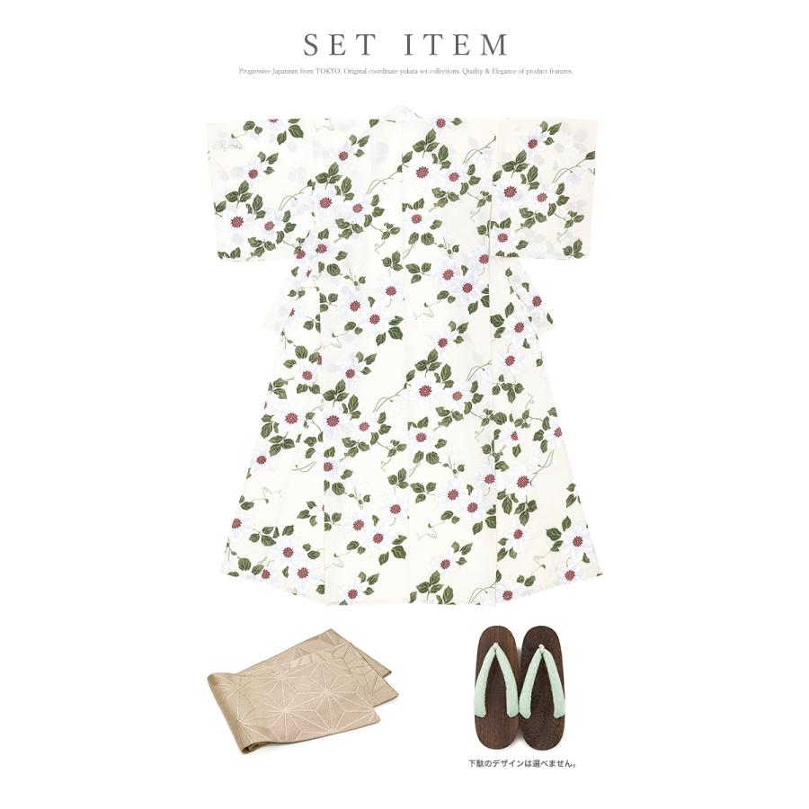 SOUBIEN 浴衣 セット レディース 浴衣セット 半幅帯 大人 3点