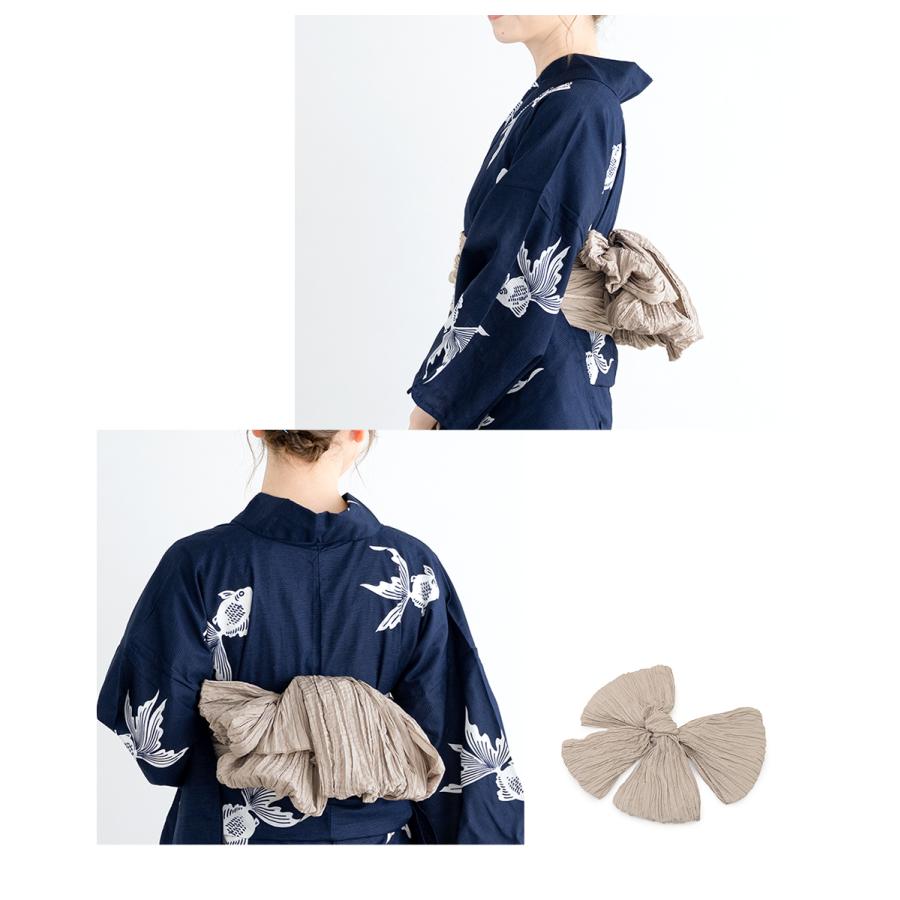浴衣　紺色　白　兵児帯　帯セット　ディータ Dita 浴衣 レディース セット 簡単（ゆかた・しわ兵児帯・下駄