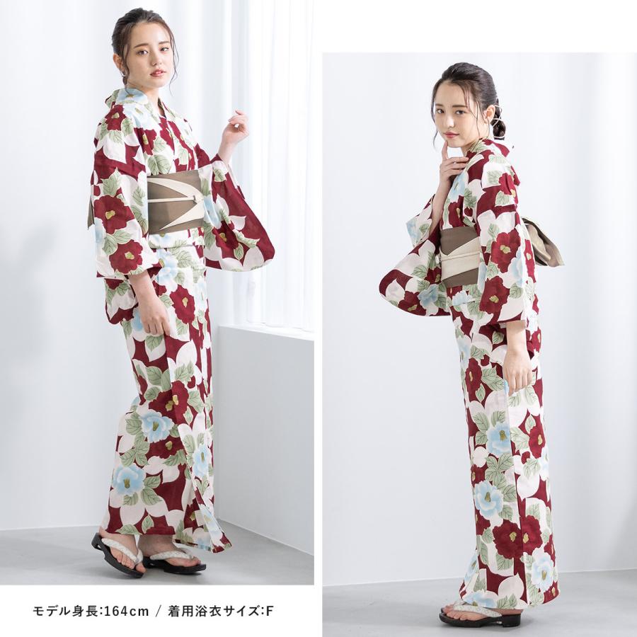 新品未使用　浴衣　半幅帯セット　ボヌールセゾン bonheur saisons 浴衣 セット レディース 大人 兵児帯 夏 2点
