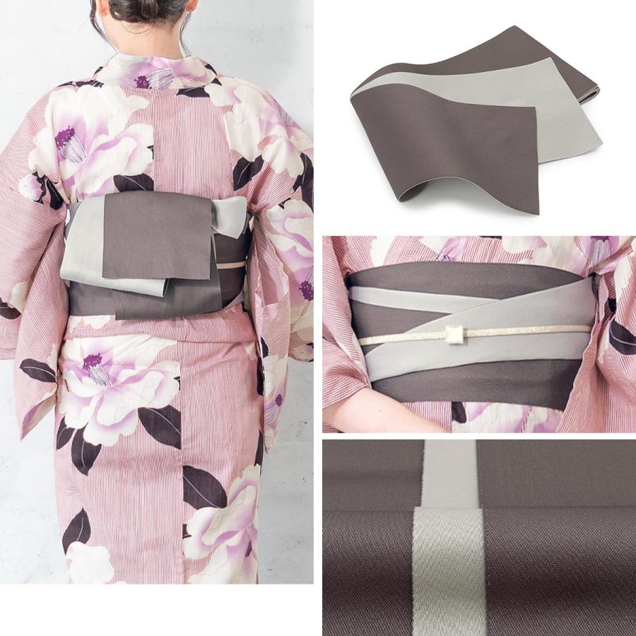 新品未使用　浴衣　半幅帯セット　ボヌールセゾン 浴衣 セット レディース 浴衣セット 夏 女性 2点セット 半幅帯