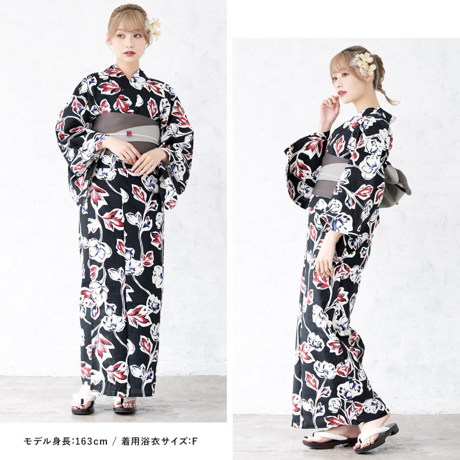 SOUBIEN 浴衣 レディース セット 浴衣セット 半幅帯 大人 3点