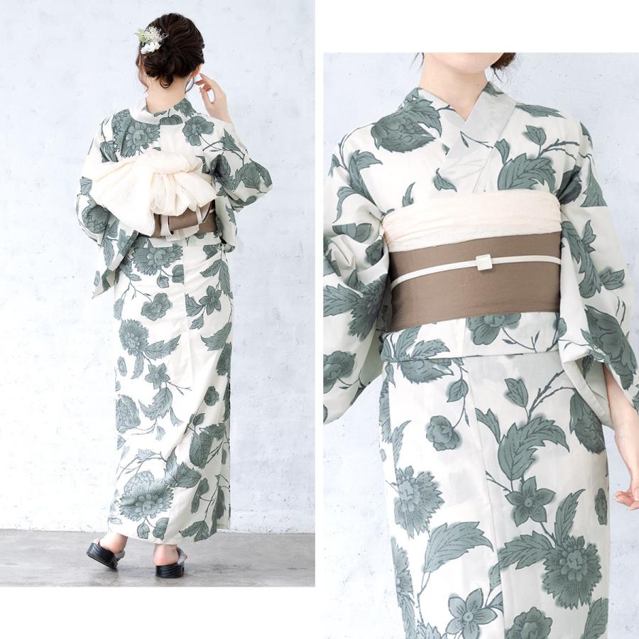 SOUBIEN 浴衣 レディース セット 浴衣セット 半幅帯 大人 3点