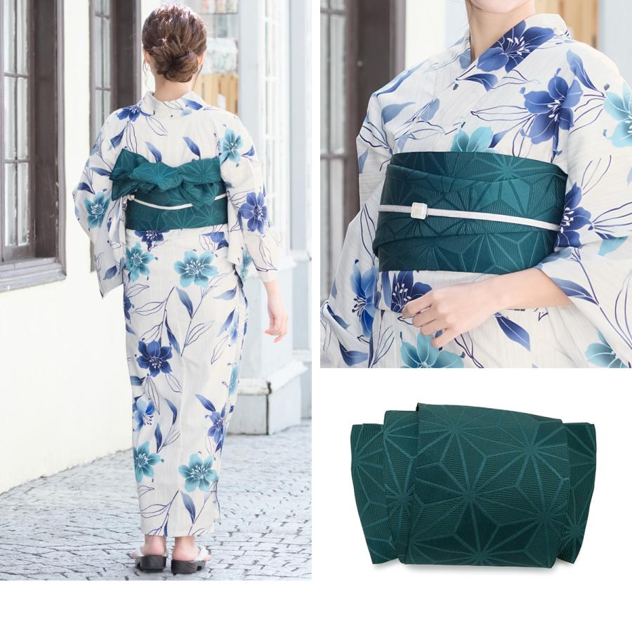 浴衣 3点セット(浴衣/半幅帯/下駄) 白 ホワイト 青 ブルー 浴衣 3点セット(浴衣/半幅帯/下駄) 白 ホワイト 青 ブルー