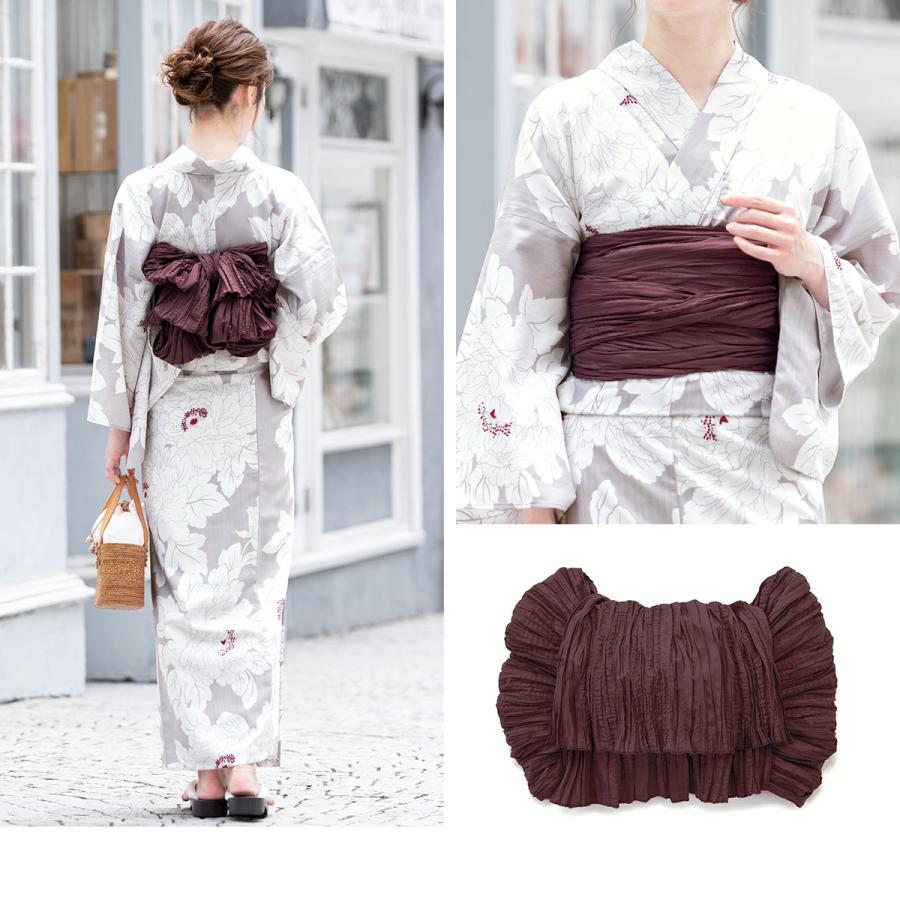 浴衣 3点セット(浴衣/兵児帯/下駄) 白 灰色系 牡丹 花 大柄 浴衣 3点セット(浴衣/兵児帯/下駄) 白 灰色系 牡丹 花 大柄