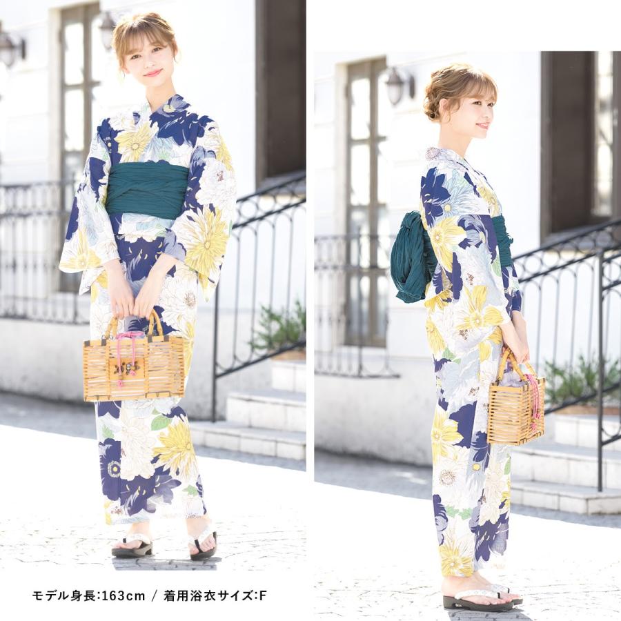 浴衣 レディース セット 浴衣セット 大人 3点セット 黄色 青 夏