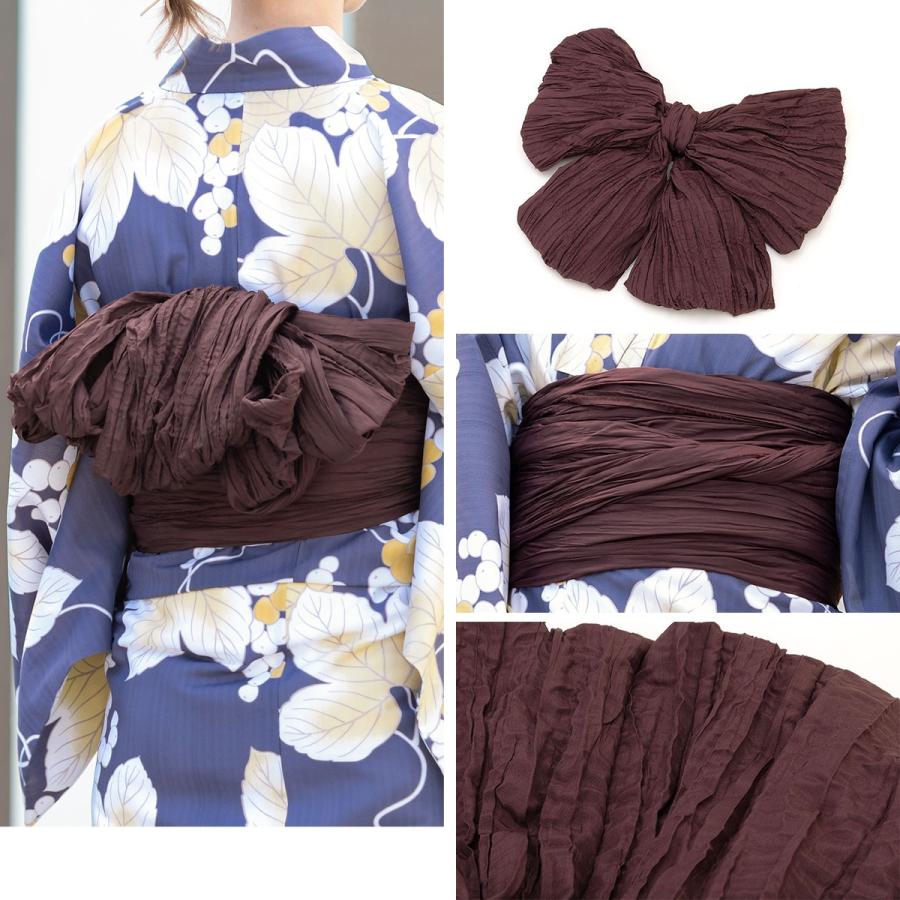 浴衣セット レディース 浴衣セット 大人 3点セット パープル 紫 薄橙 クリーム 葡萄唐草 モダン 変わり織り 夏祭り 花火大会 女性用 S・フリー SOUBIEN（創美苑） 浴衣 レディース セット 浴衣セット 大人 3点セット