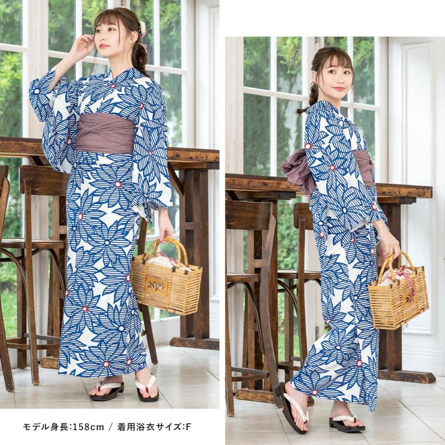 もかSOUBIEN 花柄 浴衣3点セット SOUBIEN 浴衣セット 3点セット（浴衣/帯/下駄） ボヌールセゾン