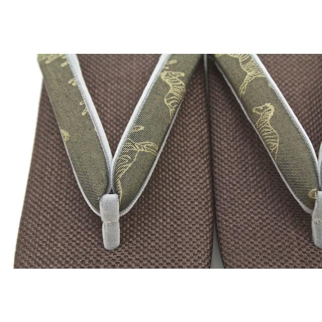 SOUBIEN（創美苑） 雪駄 ZETTA 花緒 メンズ 焦茶色 ブラウン 綾織