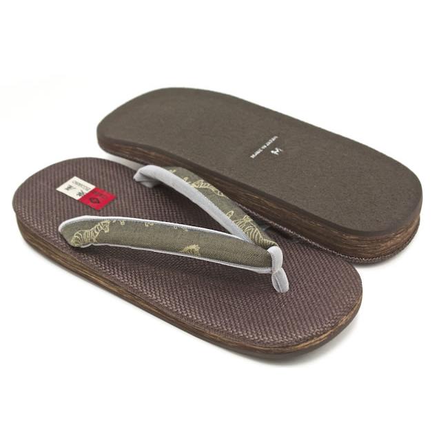 SOUBIEN（創美苑） 雪駄 ZETTA 花緒 メンズ 焦茶色 ブラウン 綾織