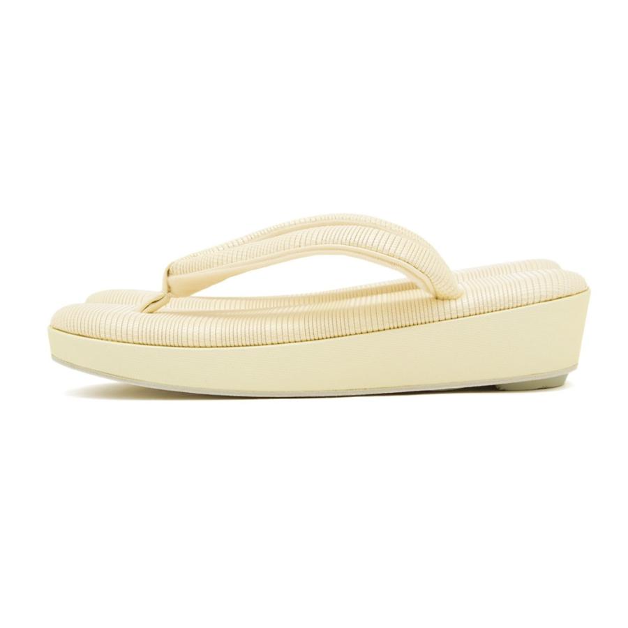 SOUBIEN（創美苑） 草履 女性 レディース 薄黄色 クリーム 無地 シコロ