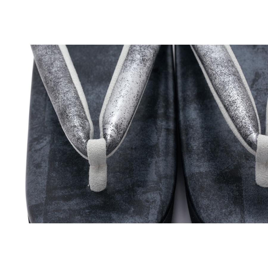 カレンブロッソ 草履 レディース カフェ草履 カフェぞうり 菱屋 Hiroto Rakusho & Calen Blosso 濃灰色 グレー 銀灰色 グラビアロール 箔面燻銀 本革 カジュアル 日本製 カフェぞうり花尾サンダル 【Sサイズ】【Mサイズ】【Lサイズ】 SOUBIEN（創美苑） カフェぞうり 菱屋カレンブロッソ Hiroto Rakusho