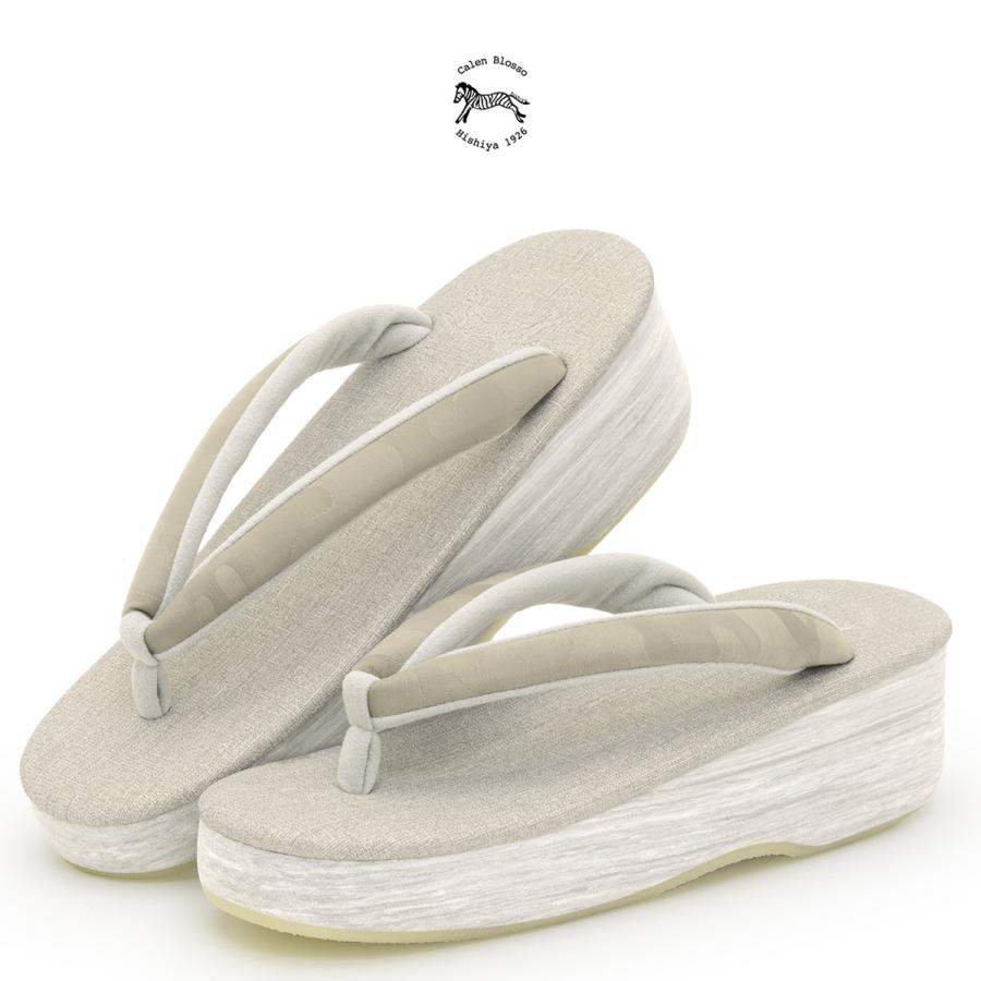カレンブロッソ 草履 レディース カフェ草履 カフェぞうり 菱屋 灰色 グレー シンプル 絹目調 シマウマ 花尾サンダル 履物 和装小物 カジュアル 女性用 日本製 【S】【M】【L】 SOUBIEN（創美苑） 草履 レディース 菱屋 カレンブロッソ 灰色 グレー