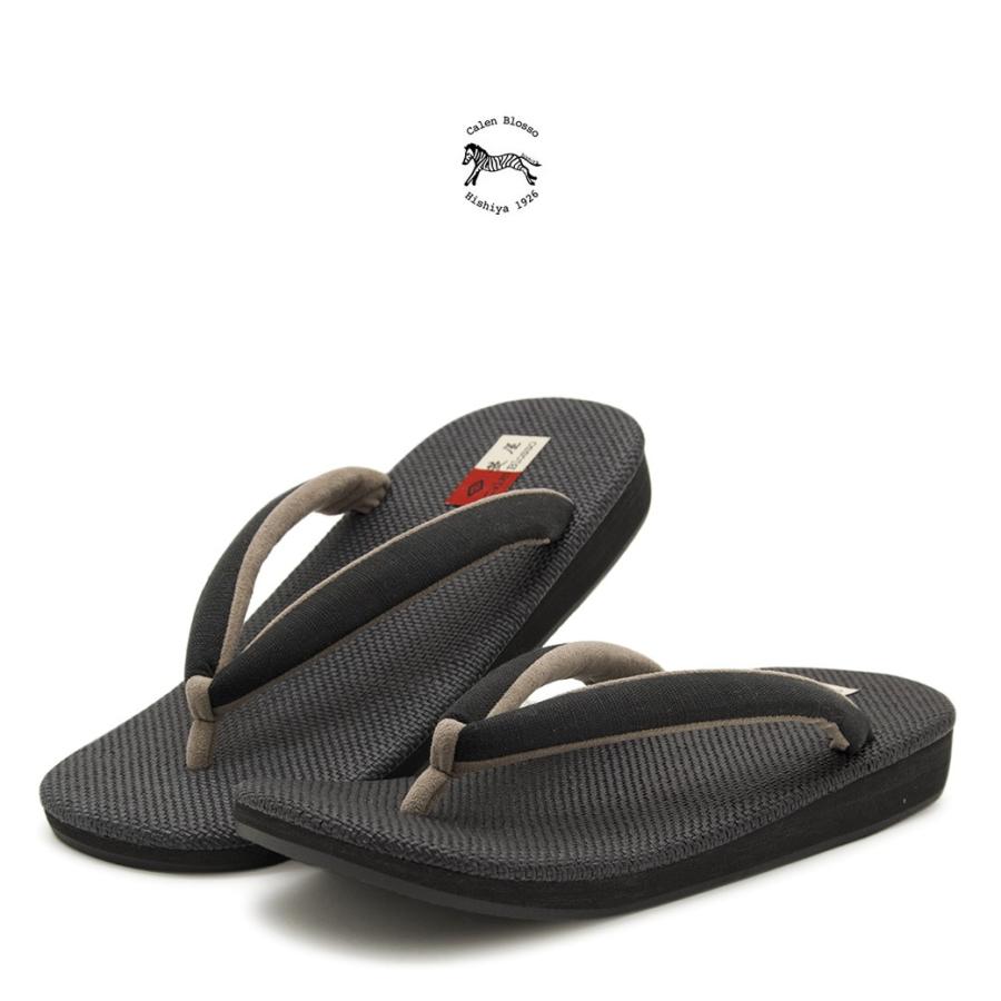 雪駄 メンズ ブランド 菱屋カレンブロッソ Calen Blosso 黒系 ブラック 牛革 リザード柄 エイ革 ガルーシャ 珍品 カジュアル 男性用 日本製 【Mサイズ】【Lサイズ】 SOUBIEN（創美苑） 雪駄 メンズ ブランド 菱屋カレンブロッソ Calen