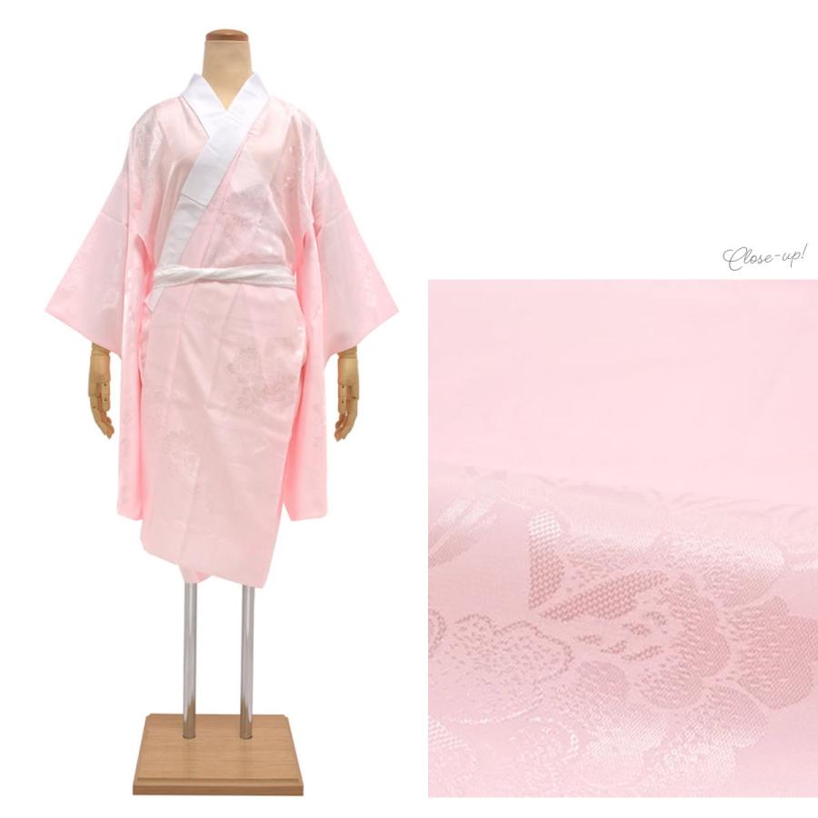 二尺袖 長襦袢 洗える 袴用 女性用 桜色 桃色 ピンク 花柄 無双袖 半着 和装小物 卒業式 身丈短め 仕立て上がり