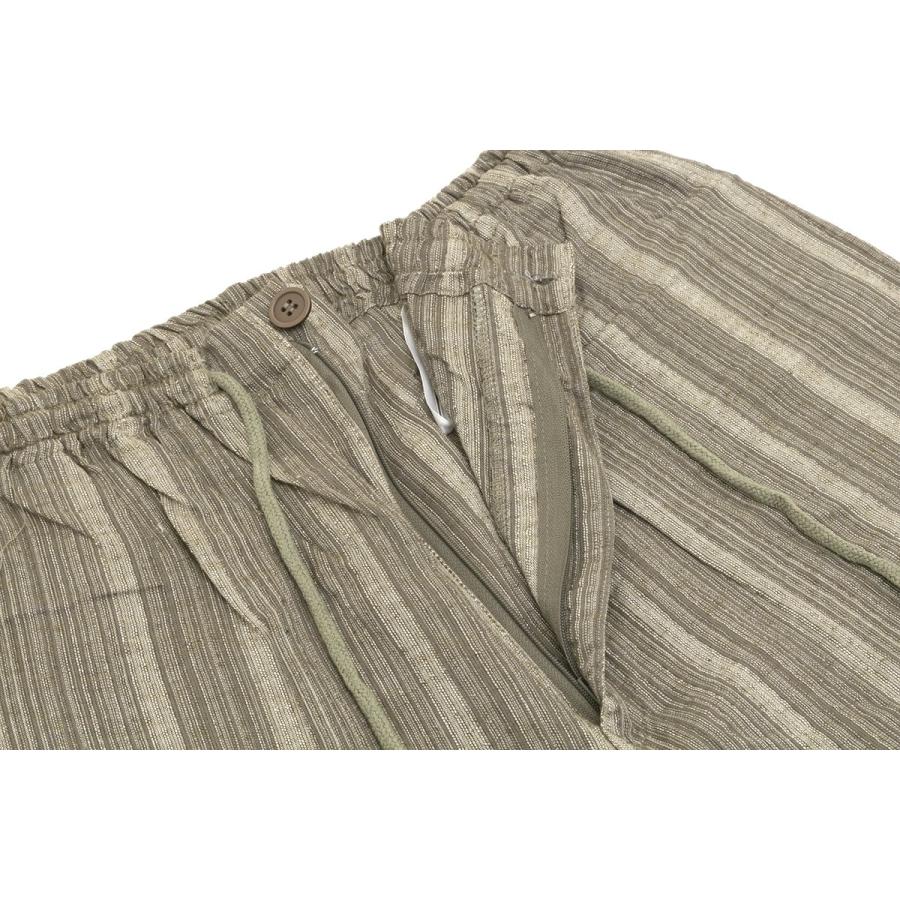 SOUBIEN（創美苑） メンズ甚平 茶系 ブラウン 縞 ストライブ シンプル