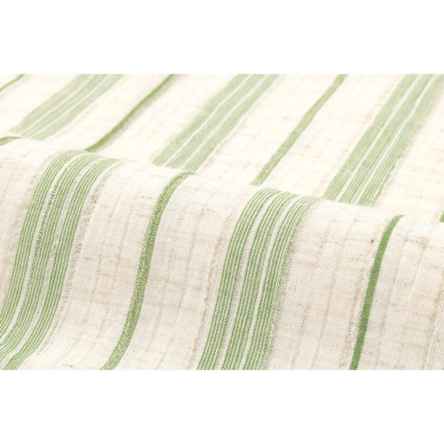 甚平 メンズ おしゃれ 父の日 緑 グリーン 白 ホワイト 縞 ストライプ 麻混紡 しじら織り 手タコ糸仕立て 夏祭り 花火大会 男性用 カジュアル M L LL SOUBIEN（創美苑） メンズ甚平 緑 グリーン 白 ホワイト 縞 ストライプ