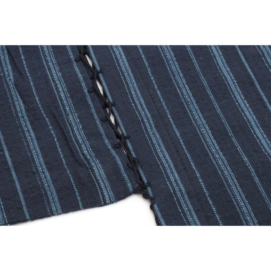 SOUBIEN（創美苑） メンズ甚平 紺 ネイビー 青 縞 ストライプ 綿 しじ