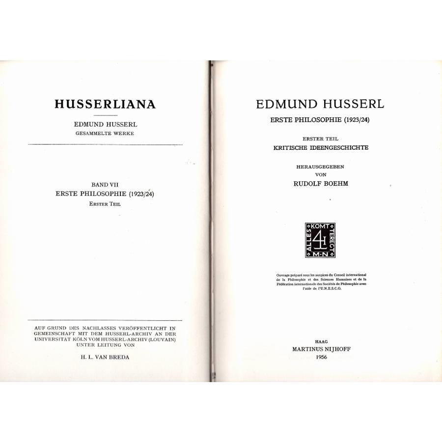 Erste Philosophie (1923/24)I II(BAND VII VIII) 2巻セット ドイツ語