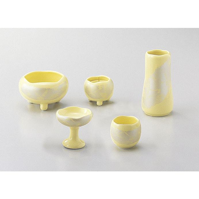 モダン仏具 ほのか 5具足 （大） （カナリアイエロー）〜インテリア性の高いモダン仏壇に良く似合う、現代風の仏具セットです〜送料無料