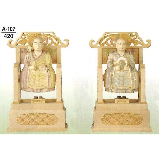 ツゲ　総淡彩　截金（きりがね）付　脇仏　曹洞宗　承陽大師・常済大師　一対　2.5寸