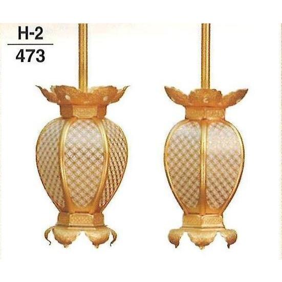 仏具 仏壇 仏壇用品 灯籠 陰雲型院玄灯籠 (七宝透し) 真鍮 消金 対入 大 送料無料