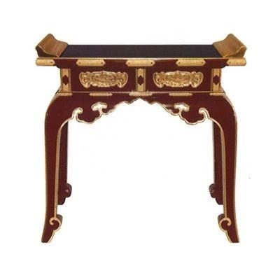背高導師机 (朱塗面金箔押)  3.0尺　[金具付]