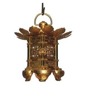 神前灯篭(真鍮地・金メッキ)LED電装付 1尺(約30cm)