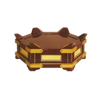 小足付背短杢魚台(朱塗面金箔押・金具付) II平径1.7尺×H17cmI