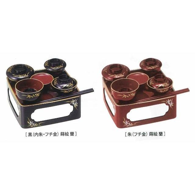 仏膳 黒（内朱・フチ金）・朱（フチ金） 蒔絵 蘭 6.0寸 キッチン、日用品、文具-その他冠婚葬祭、宗教用品-冠婚葬祭、宗教用品