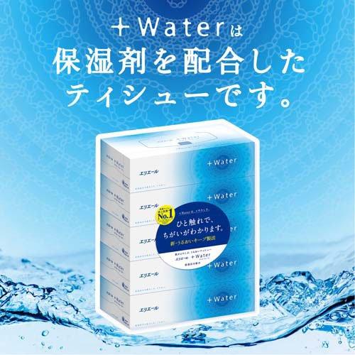 エリエール プラスウォーター(+Water) ティシュー ( 5箱パック×10個
