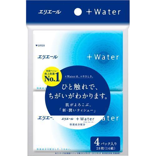 エリさけび声 つけ加えるお水(+Water) ティシュー 衣嚢 ( 4容器に並べる*64コセット )/ つけ加えるお水(+Water) ( ティッシュ ) ティッシュペーパー-衛生日用品-ポケットティッシュ