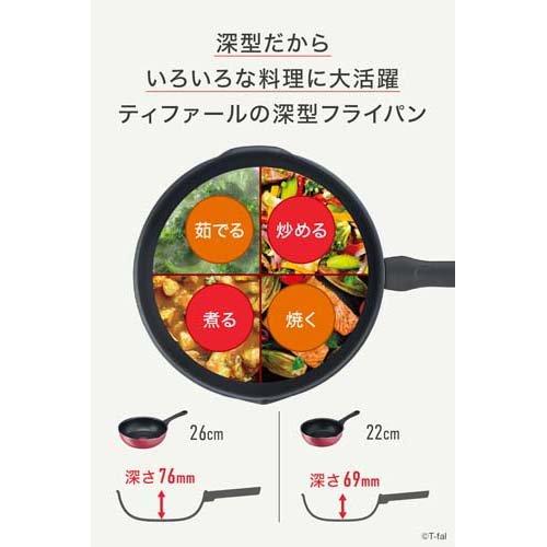 ティファール クランベリーレッド マルチパン 22cm B55975 ( 1個