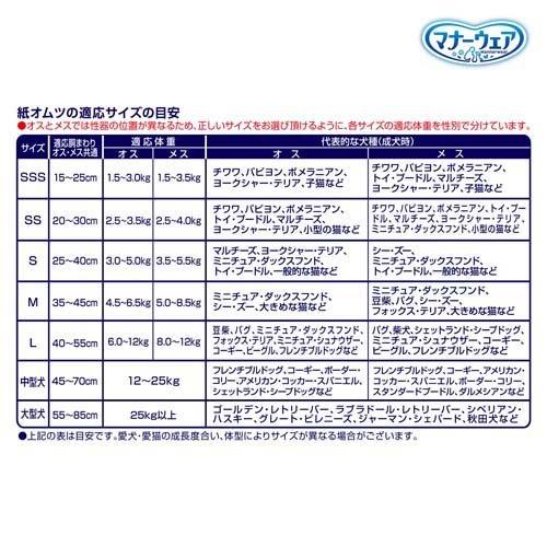マナーウェア 長時間快適オムツ 男女共用 大型犬用 おむつ ユニ