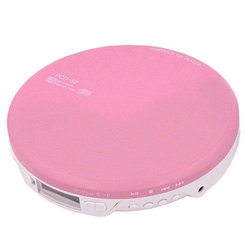 WINTECH ポータブルCDプレーヤー シンプル リモコン付き ピンク PCD