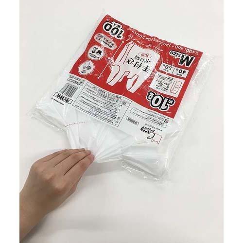 ジャパックス 手付き ポリ袋 M 約10L 乳白 PRH28W 厚み：0.017mm ( 100