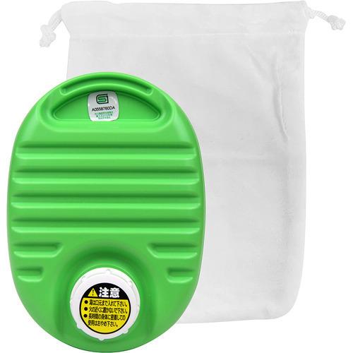 協越化学 かわいいミニ湯たんぽ 袋付 750cc グリーン ( 1コ入